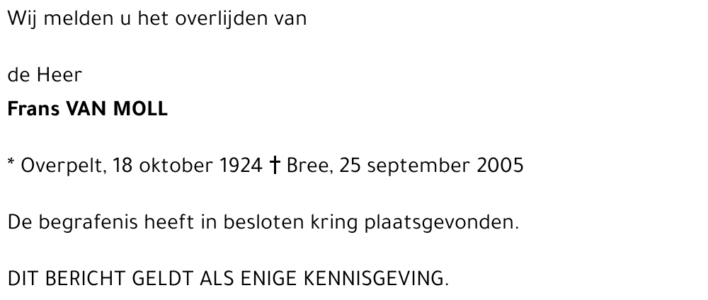 Frans VAN MOLL