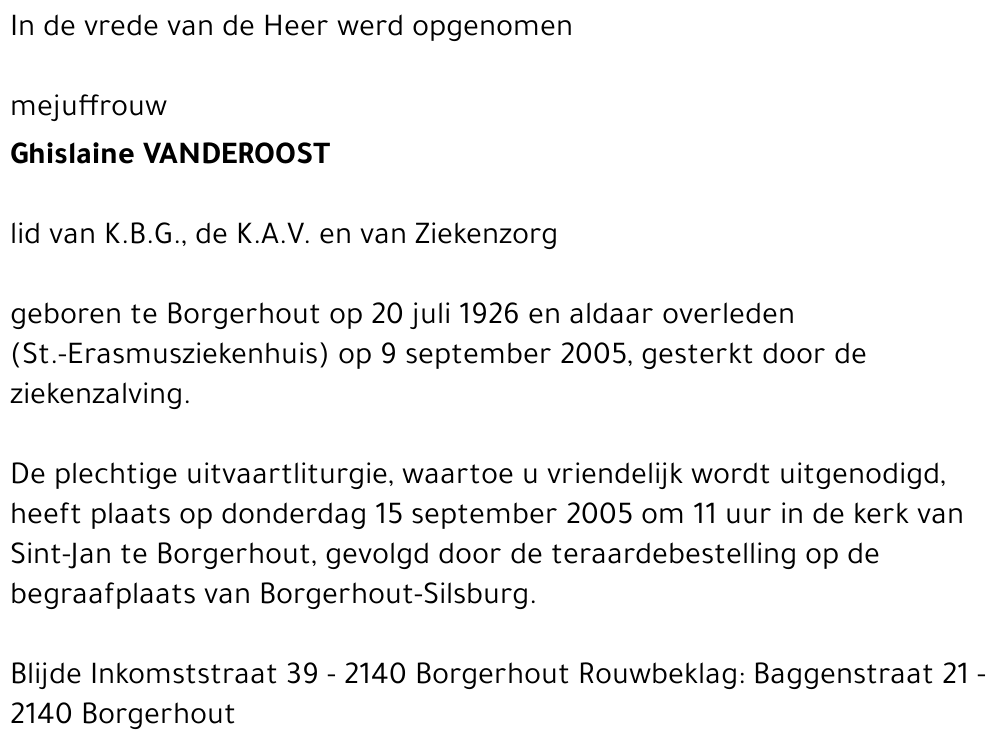 Ghislaine Vanderoost