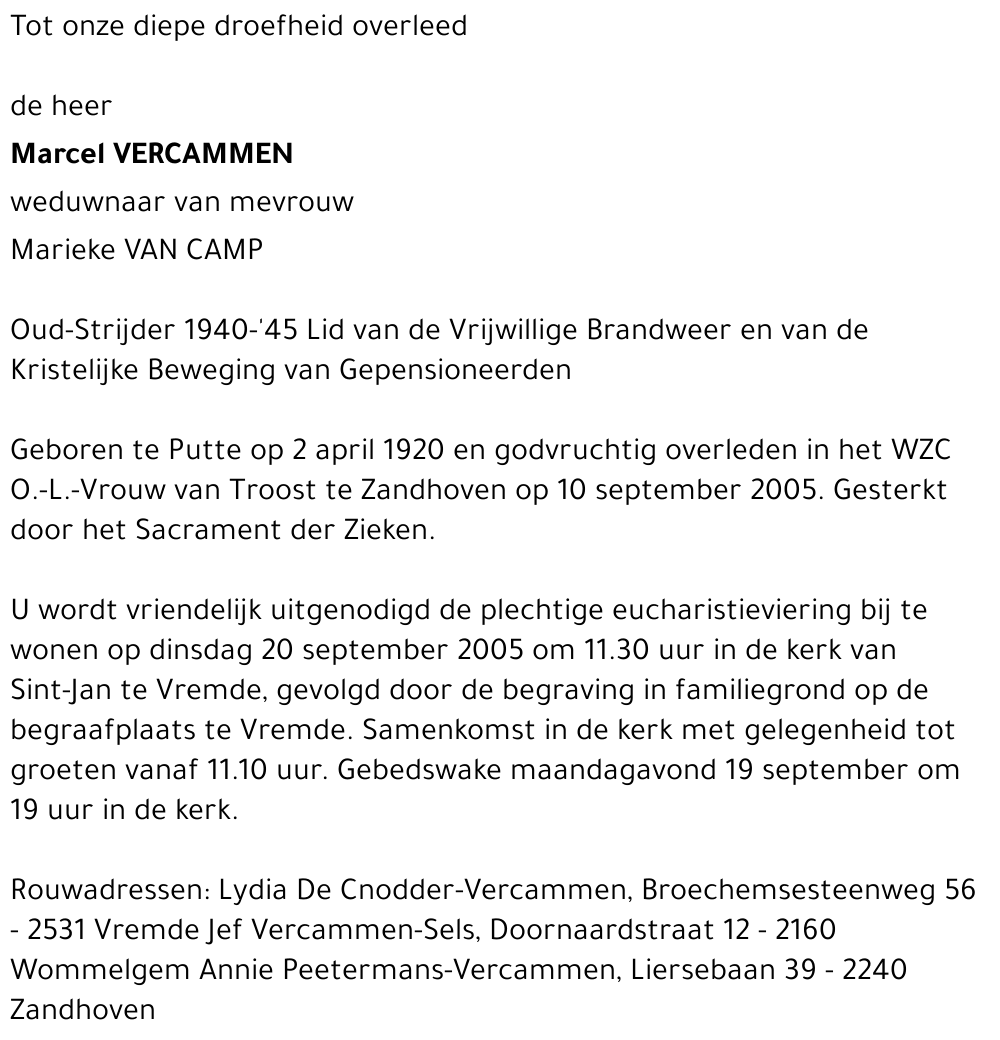 MARCEL VERCAMMEN