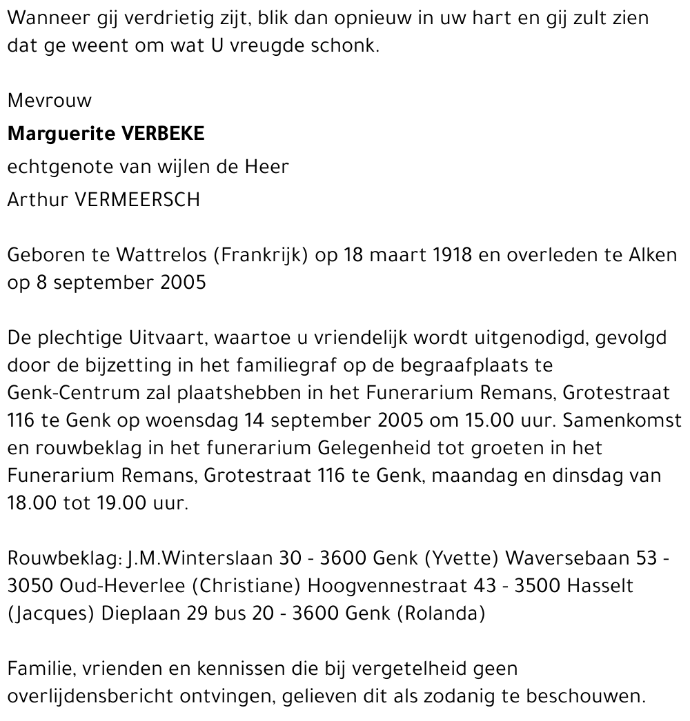 Marguerite VERBEKE