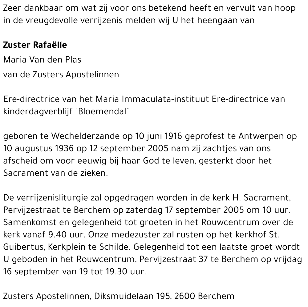 Maria Van den Plas