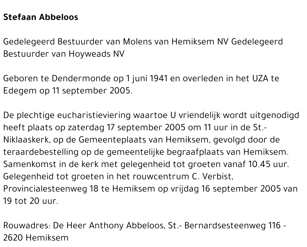 STEFAAN ABBELOOS