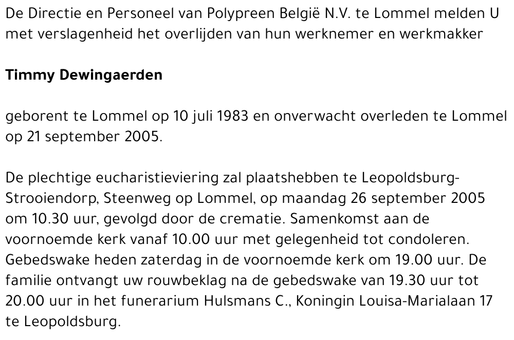 Timmy Dewingaerden (bedrijf)