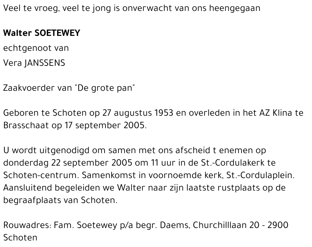 Walter SOETEWEY