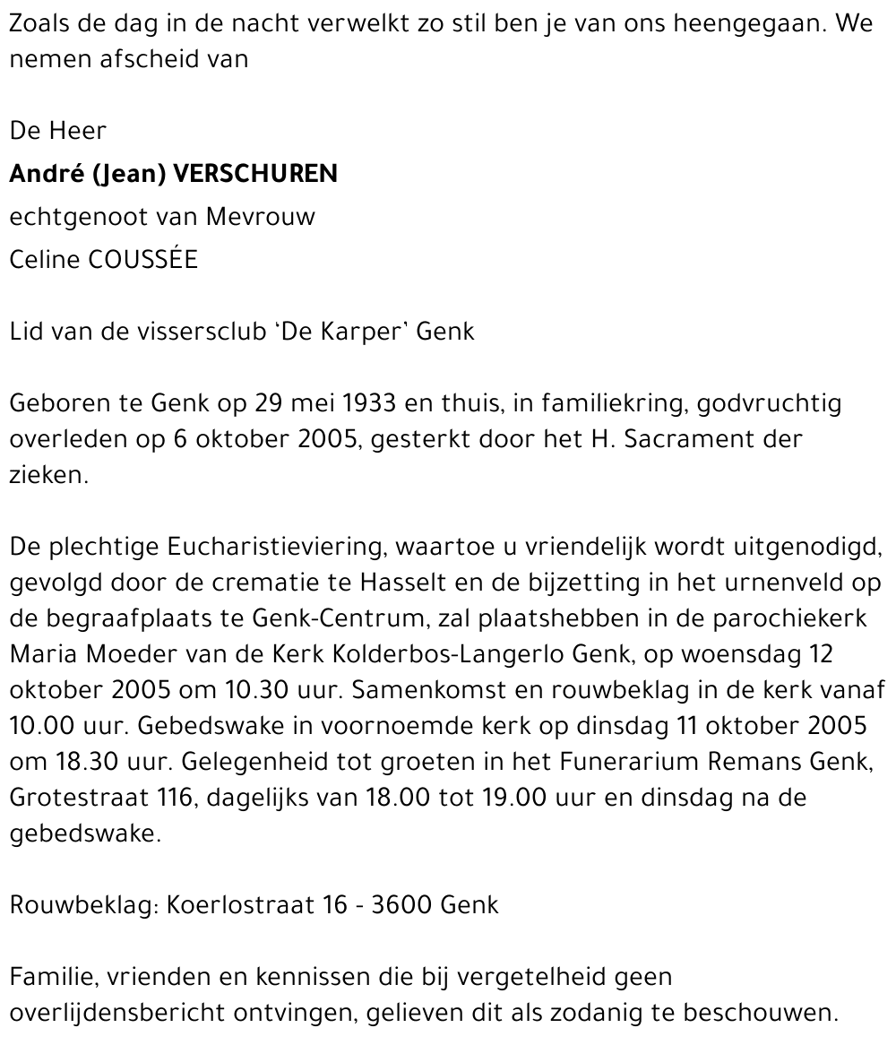 André (Jean) VERSCHUREN