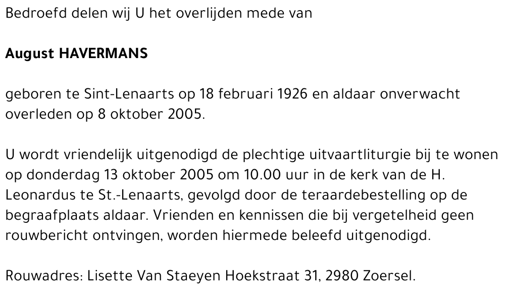 Augusta HAVERMANS