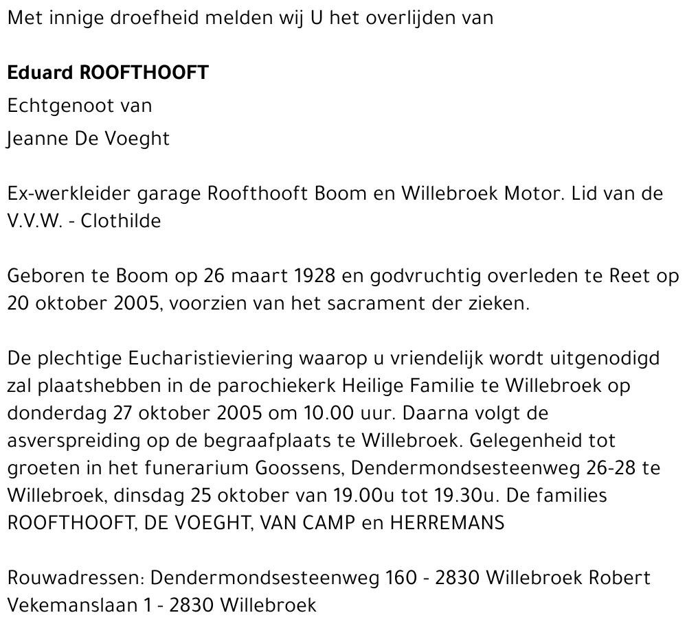 EDUARD ROOFTHOOFT