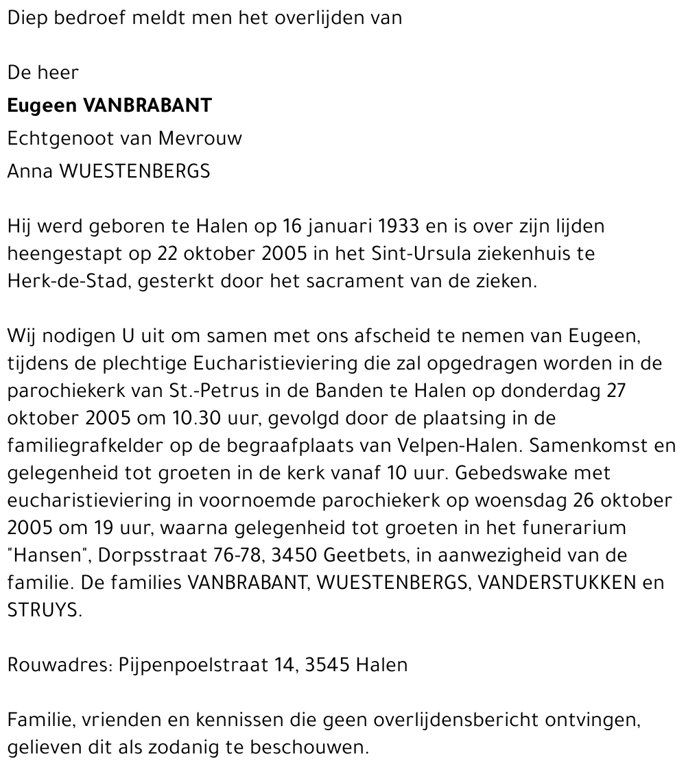 Eugeen VANBRABANT