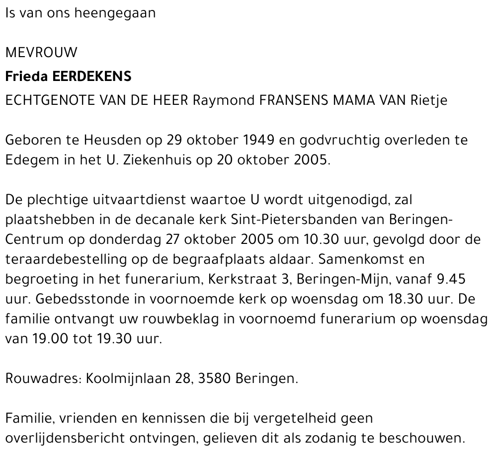 Frieda Eerdekens