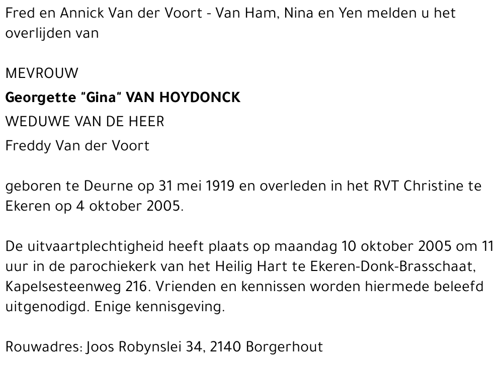 GEORGETTE VAN HOYDONCK
