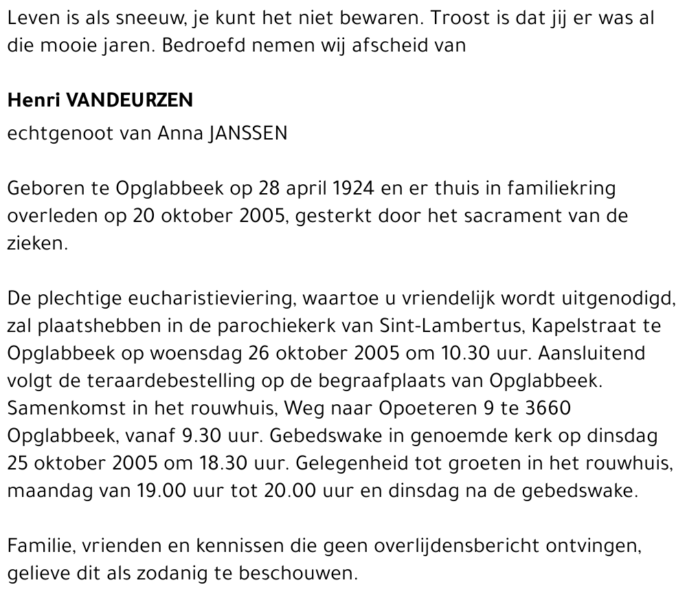 Henri Vandeurzen