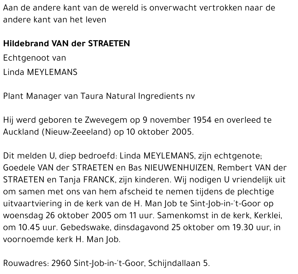 Hildebrand Van der Straeten