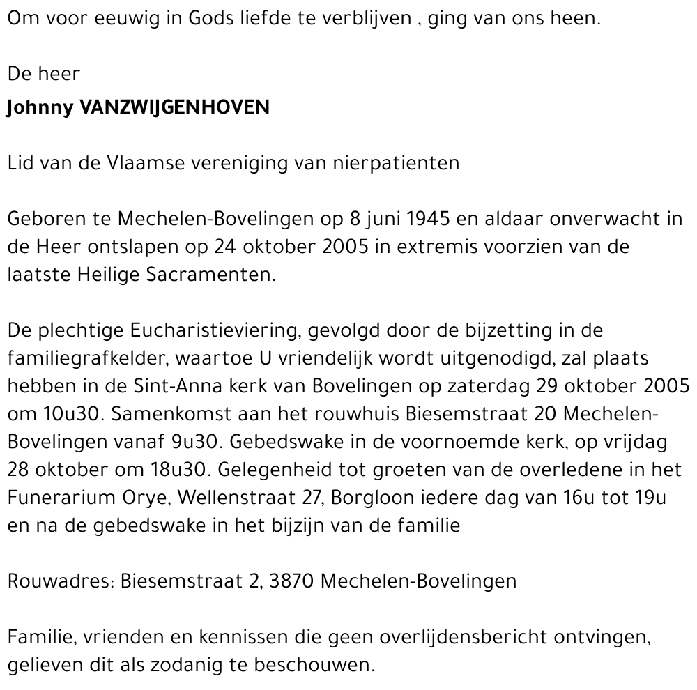 Johnny Vanzwijgenhoven