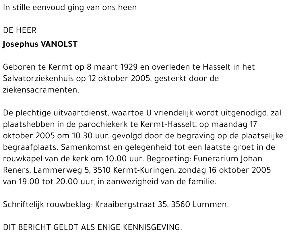 Josephus Vanolst