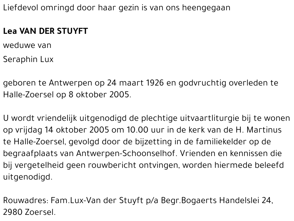 Lea VAN DER STUYFT