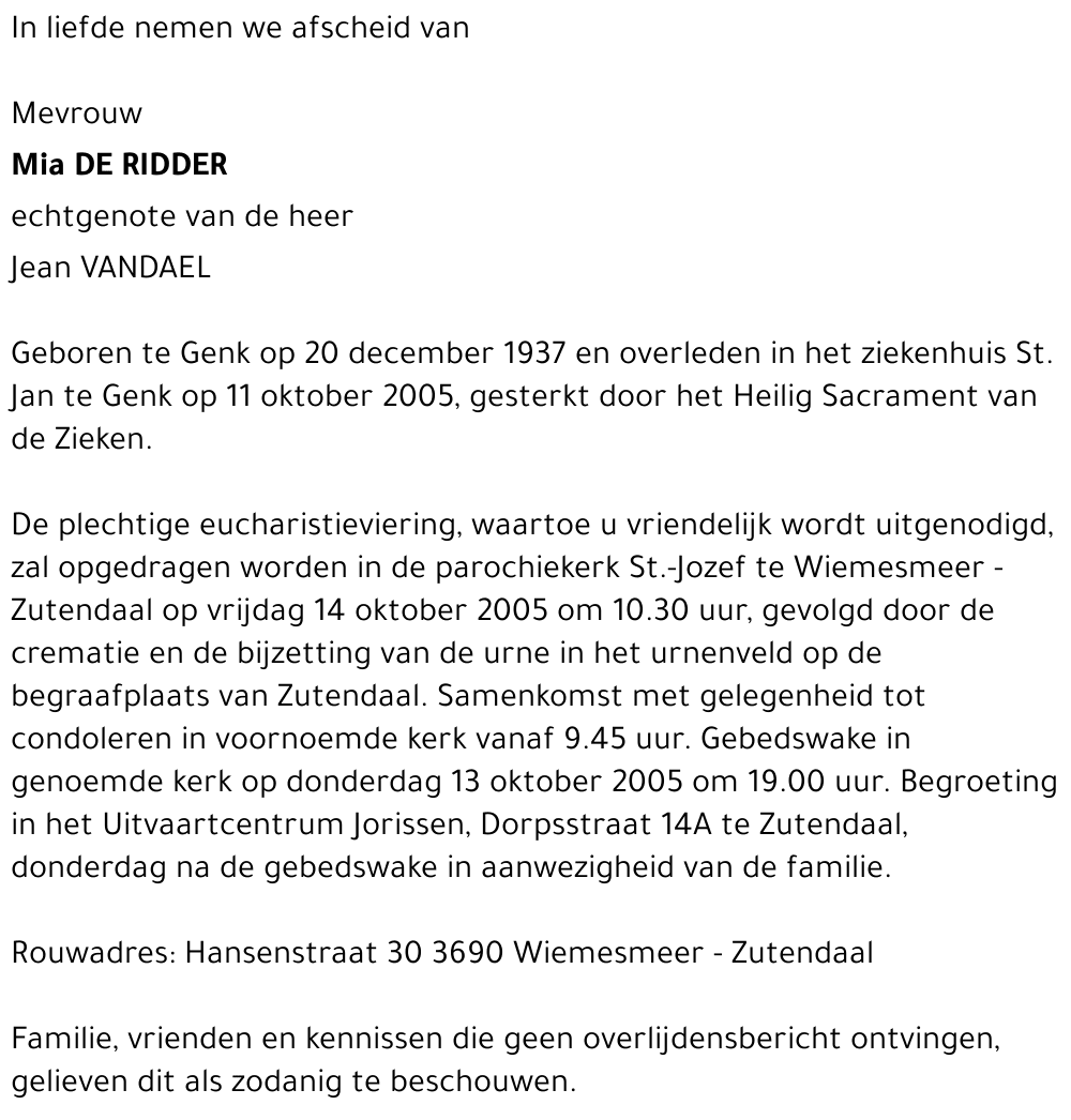 Maria De Ridder