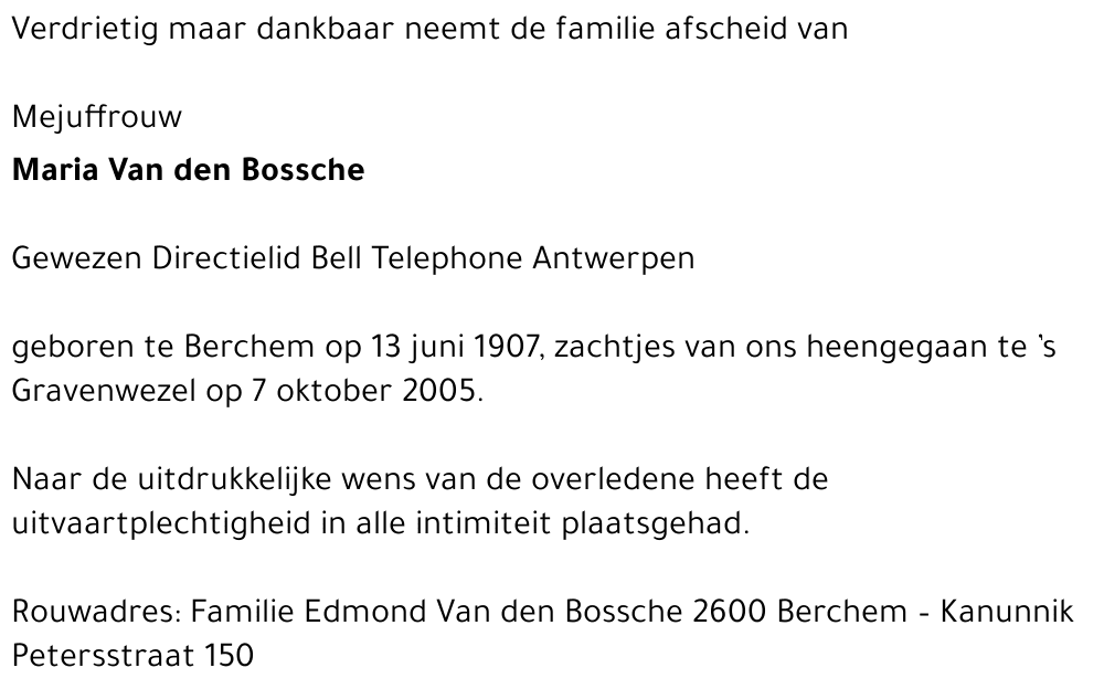 Maria Van den Bossche