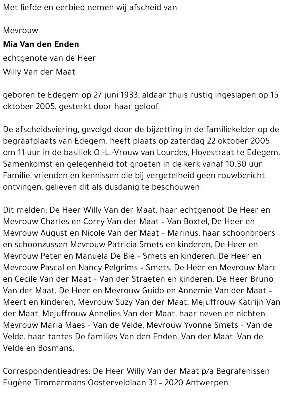 Maria Van den Enden