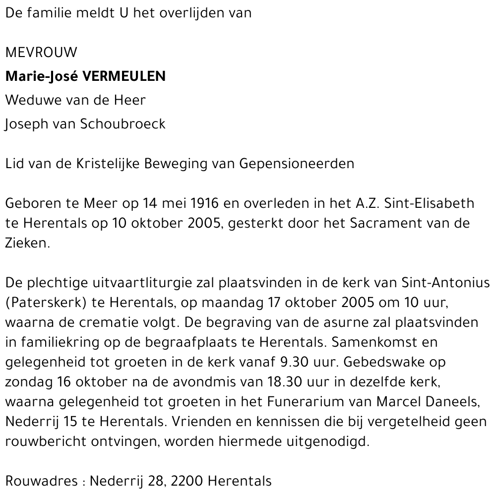 Marie-José VERMEULEN