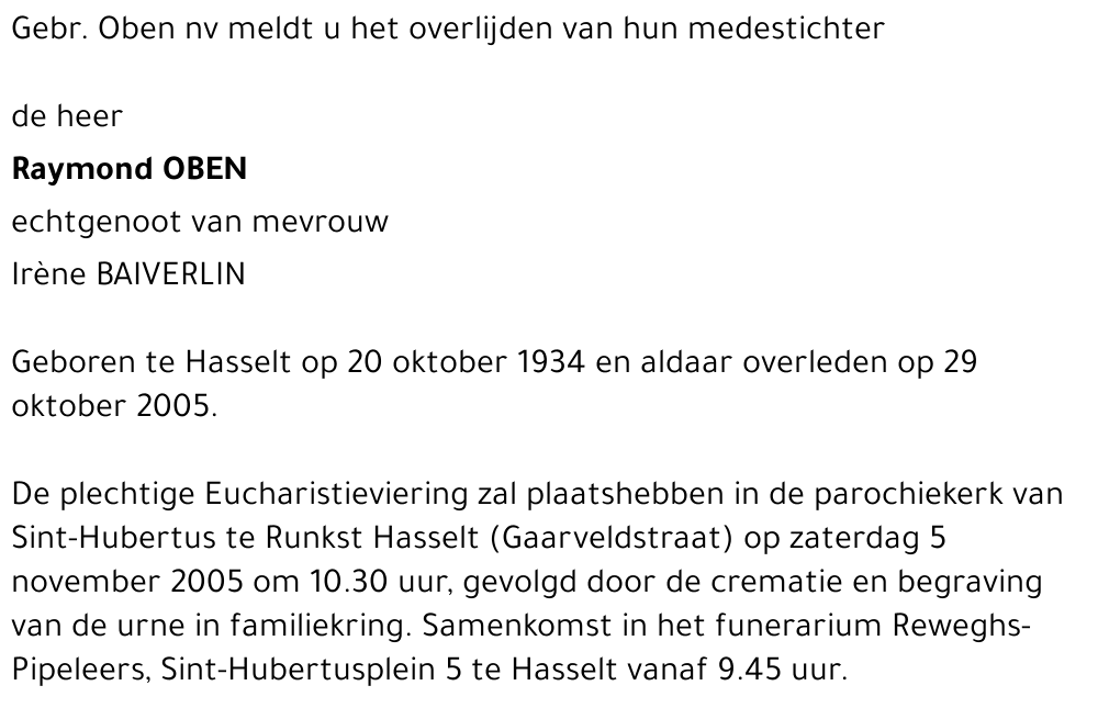 Raymond Oben