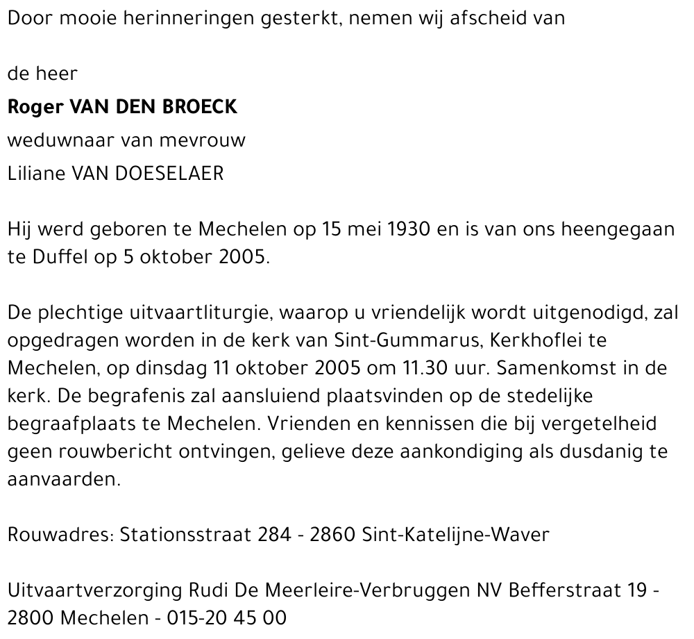 ROGER VAN DEN BROECK