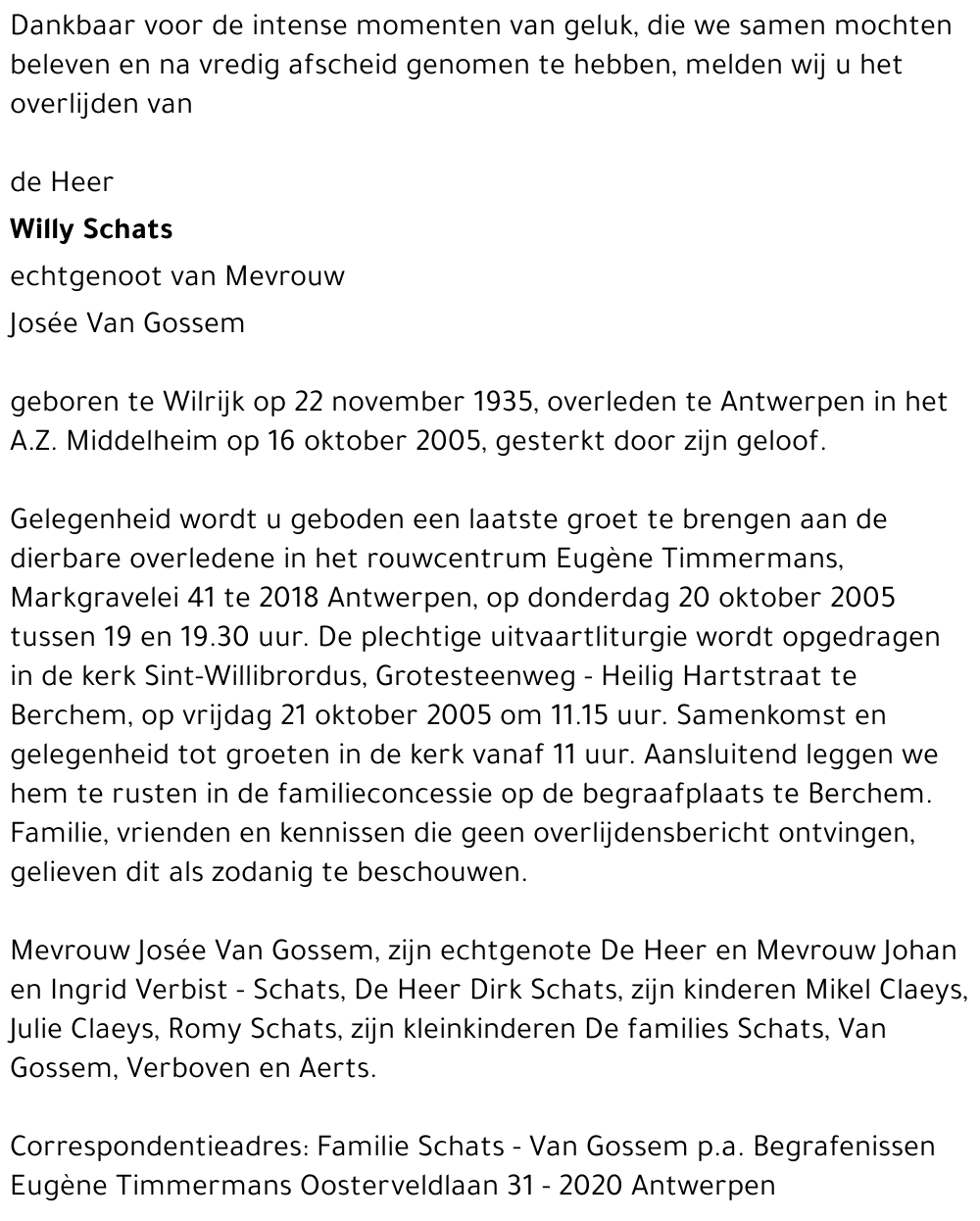 schats willy