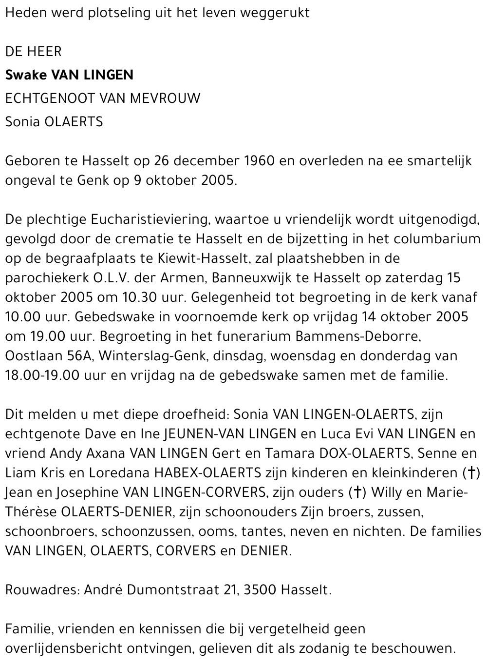 Swake VAN LINGEN