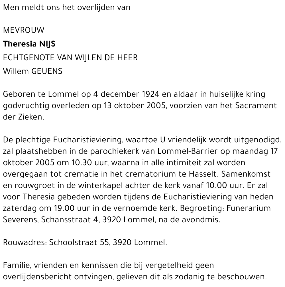 Theresia Nijs