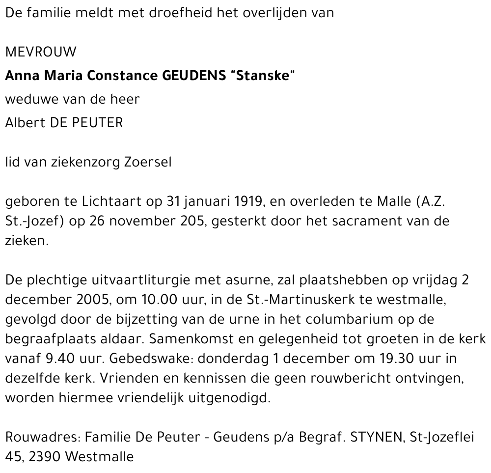 Anna Maria Constance Geudens