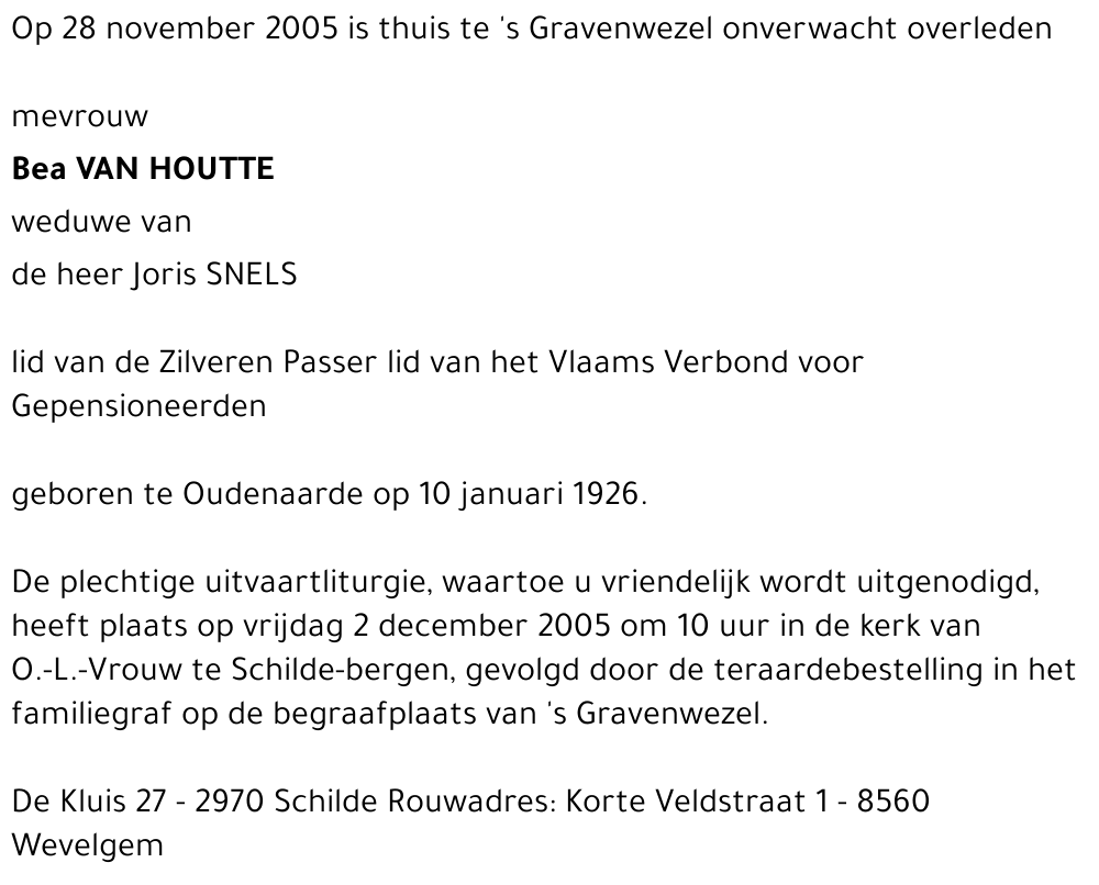 Bea Van Houtte