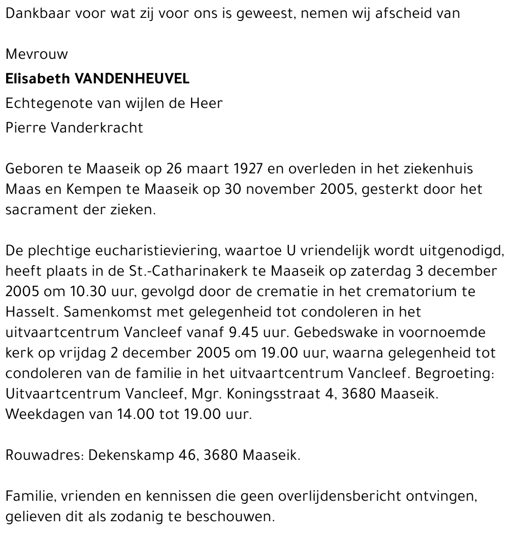 Elisabeth Vandenheuvel