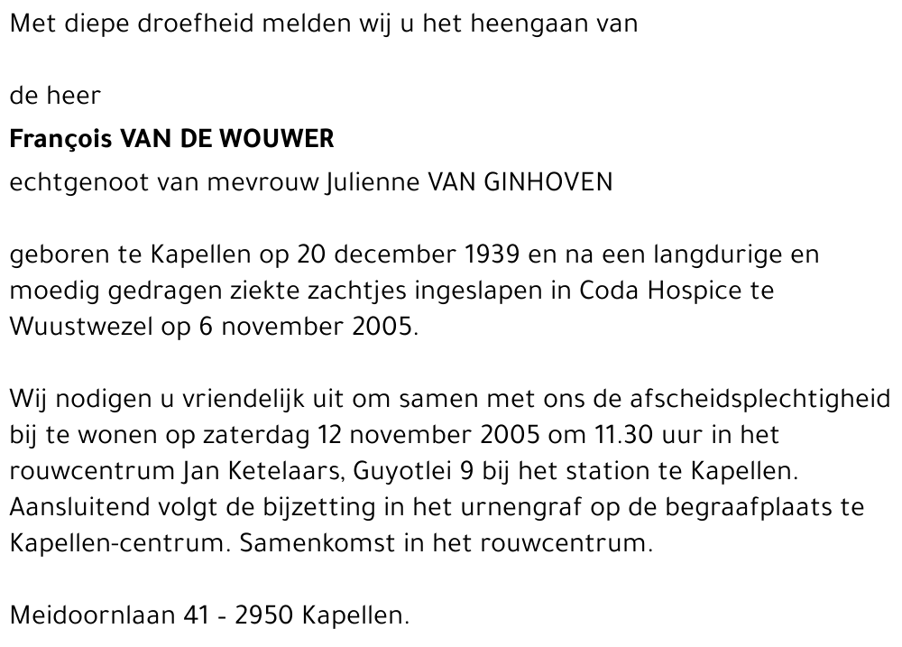 François Van de Wouwer