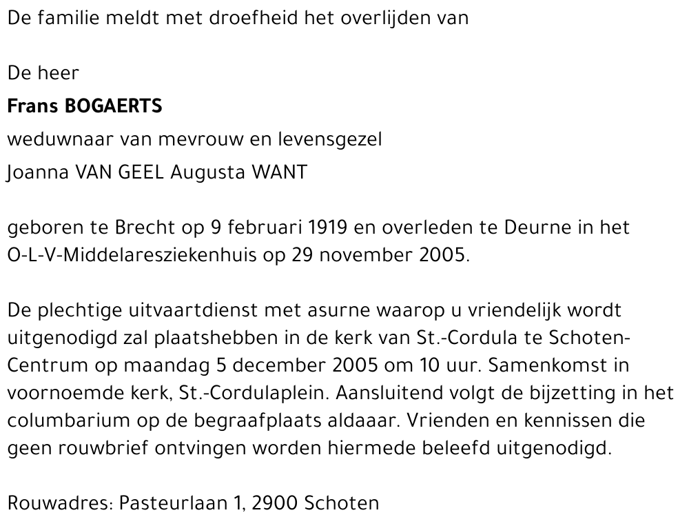 frans BOGAERTS