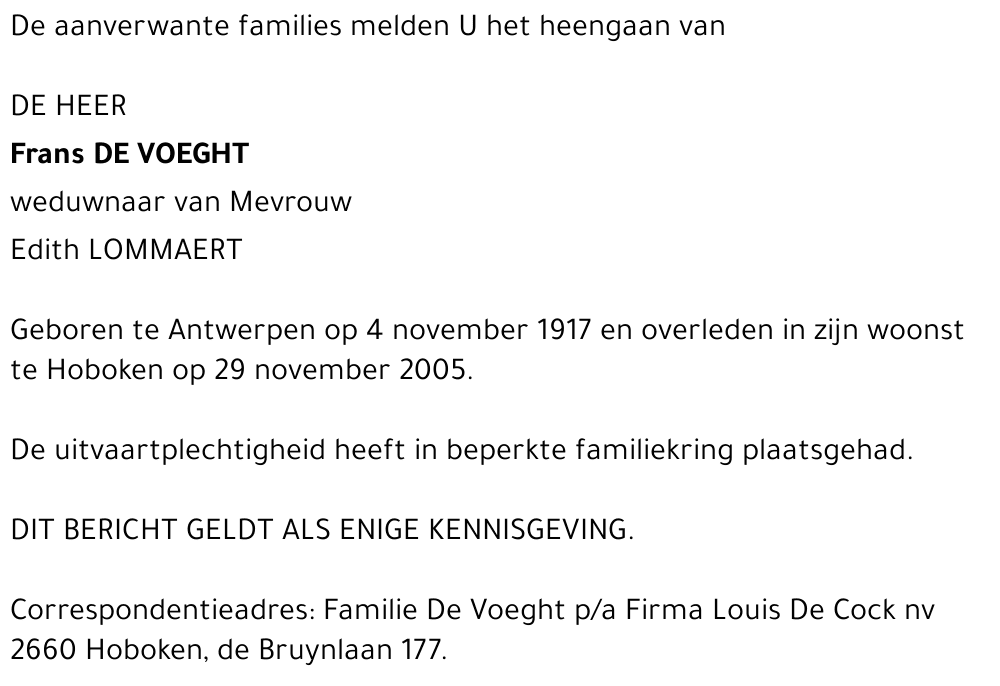 Frans De Voeght
