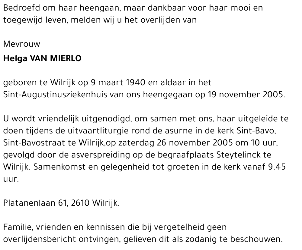 Helga Van Mierlo
