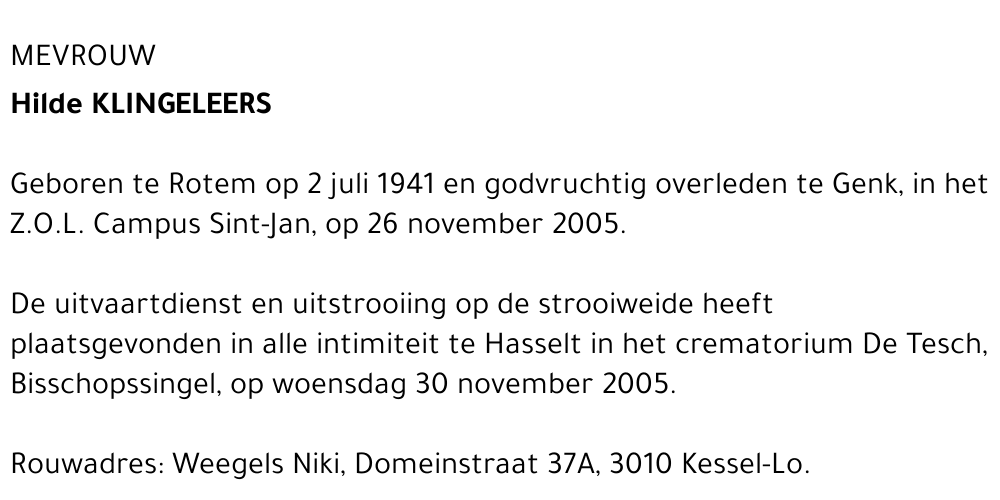 Hilde Klingeleers