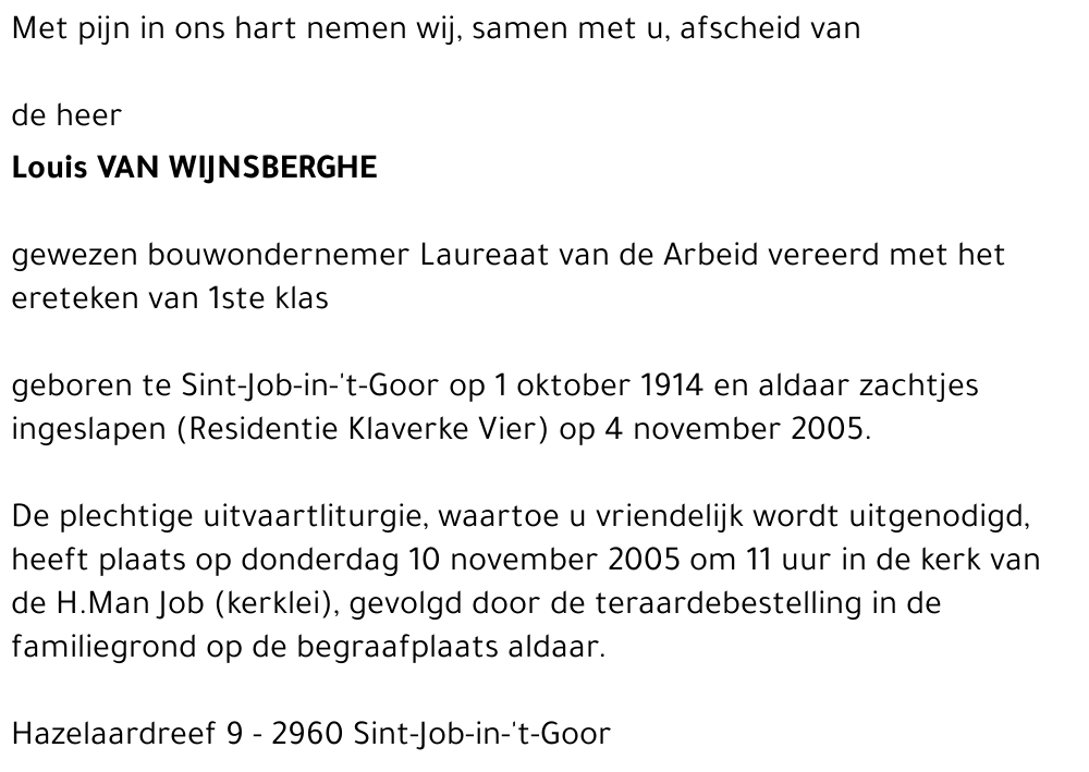 Louis Van Wijnsberghe