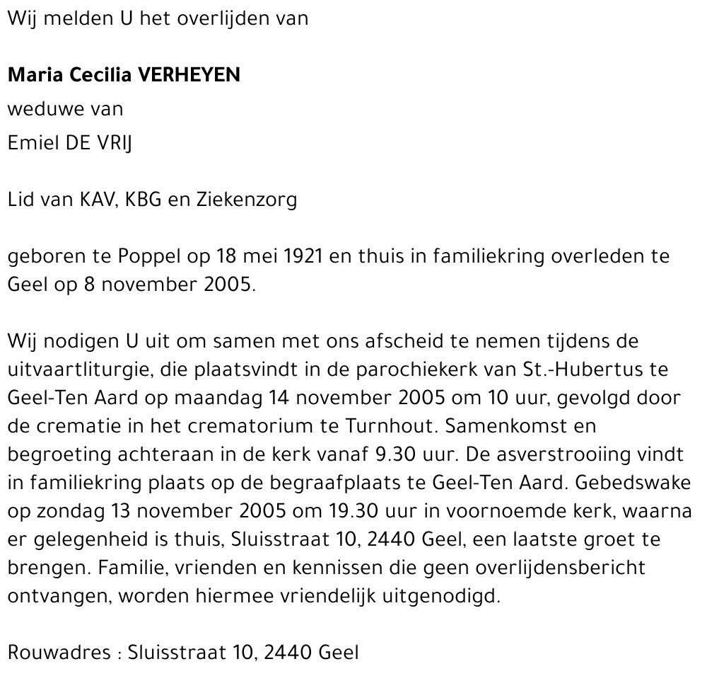 Maria Cecilia Verheyen