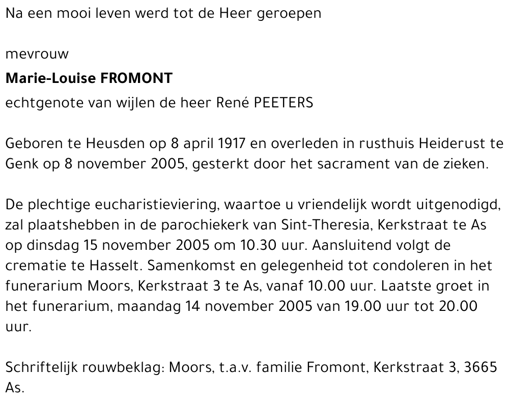 Marie Louise Fromont