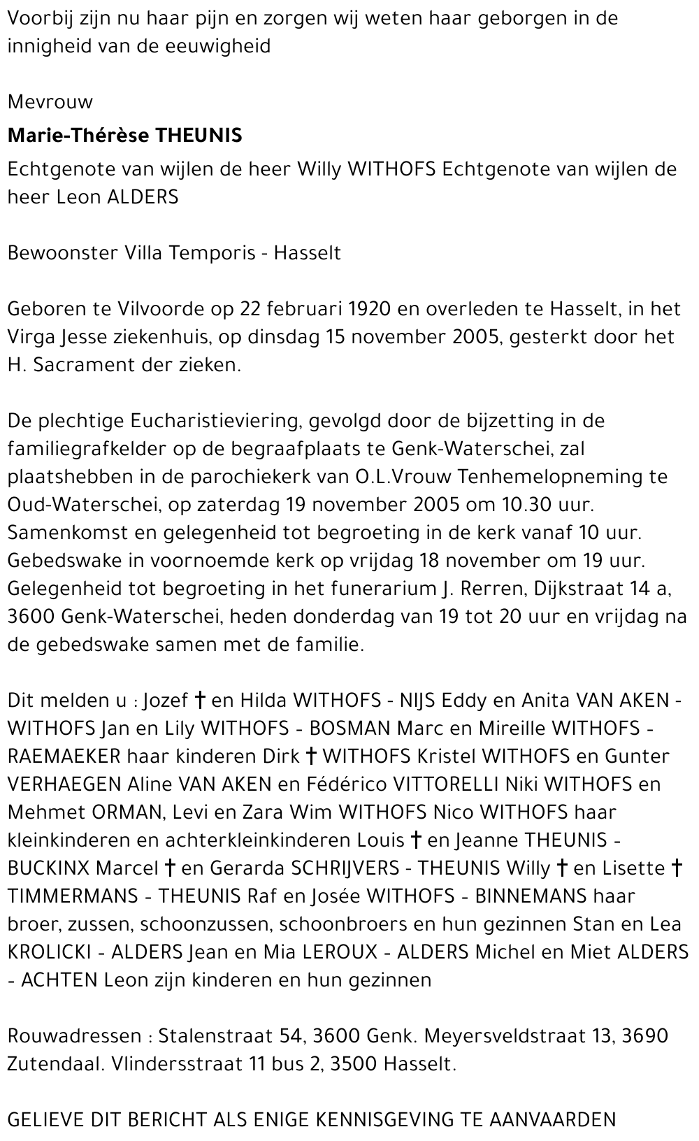 Marie-Thérèse THEUNIS