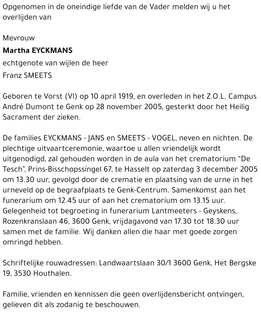 Martha EYCKMANS