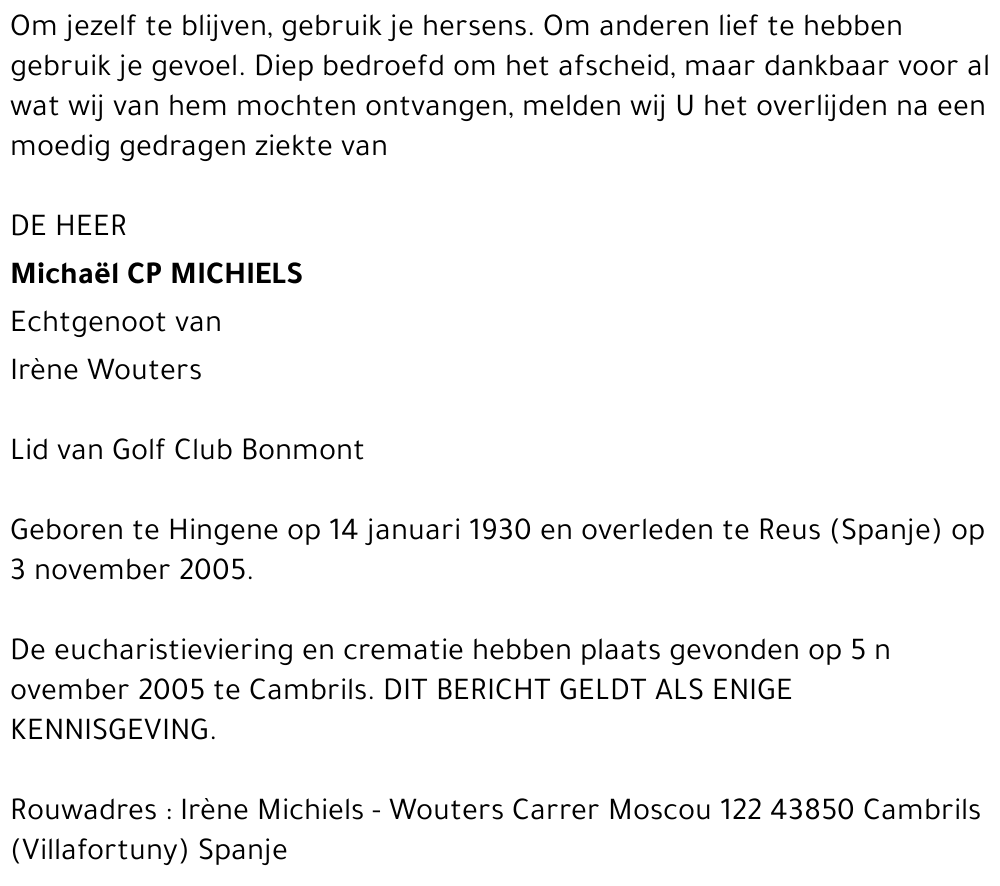 Michaël C.P.Michiels