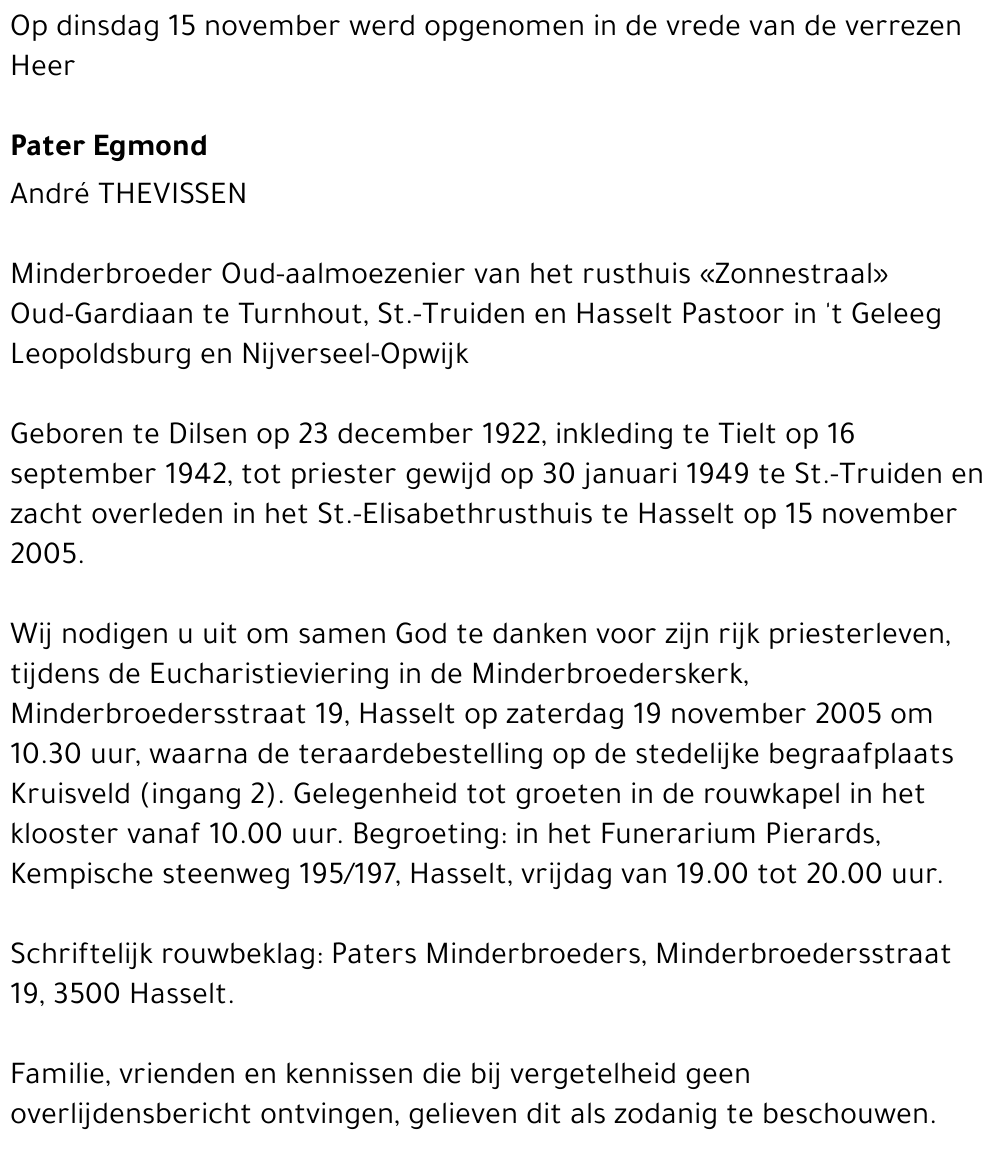 Pater Egmond André Thevissen