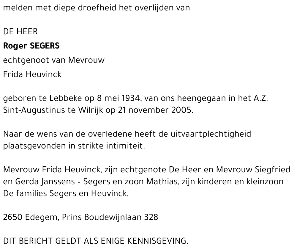 Roger SEGERS