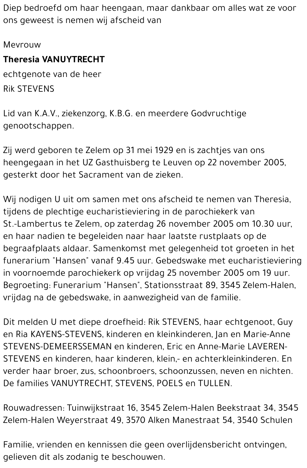 Theresia VANUYTRECHT