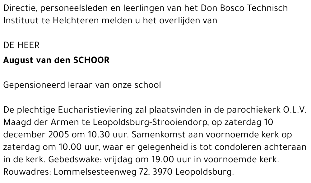 August Van den Schoor