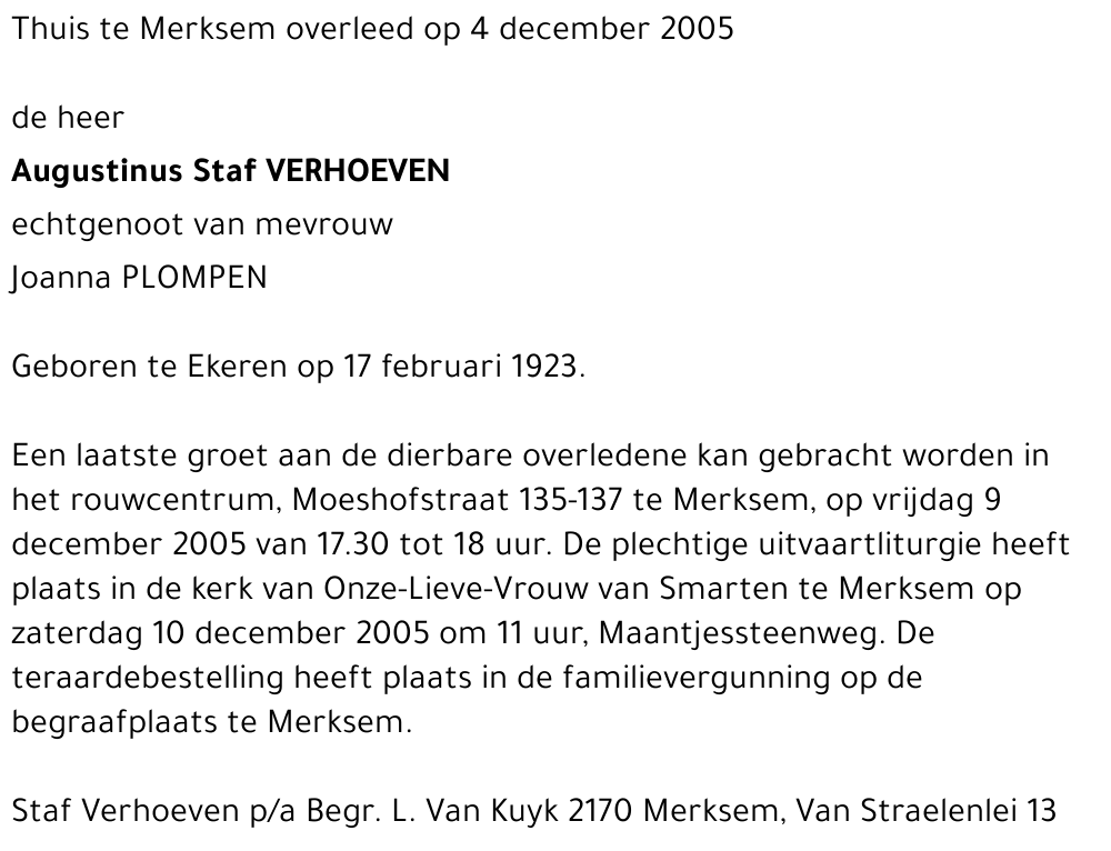 Augustinus VERHOEVEN