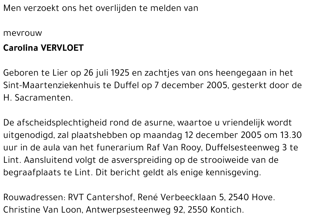 Carolina VERVLOET