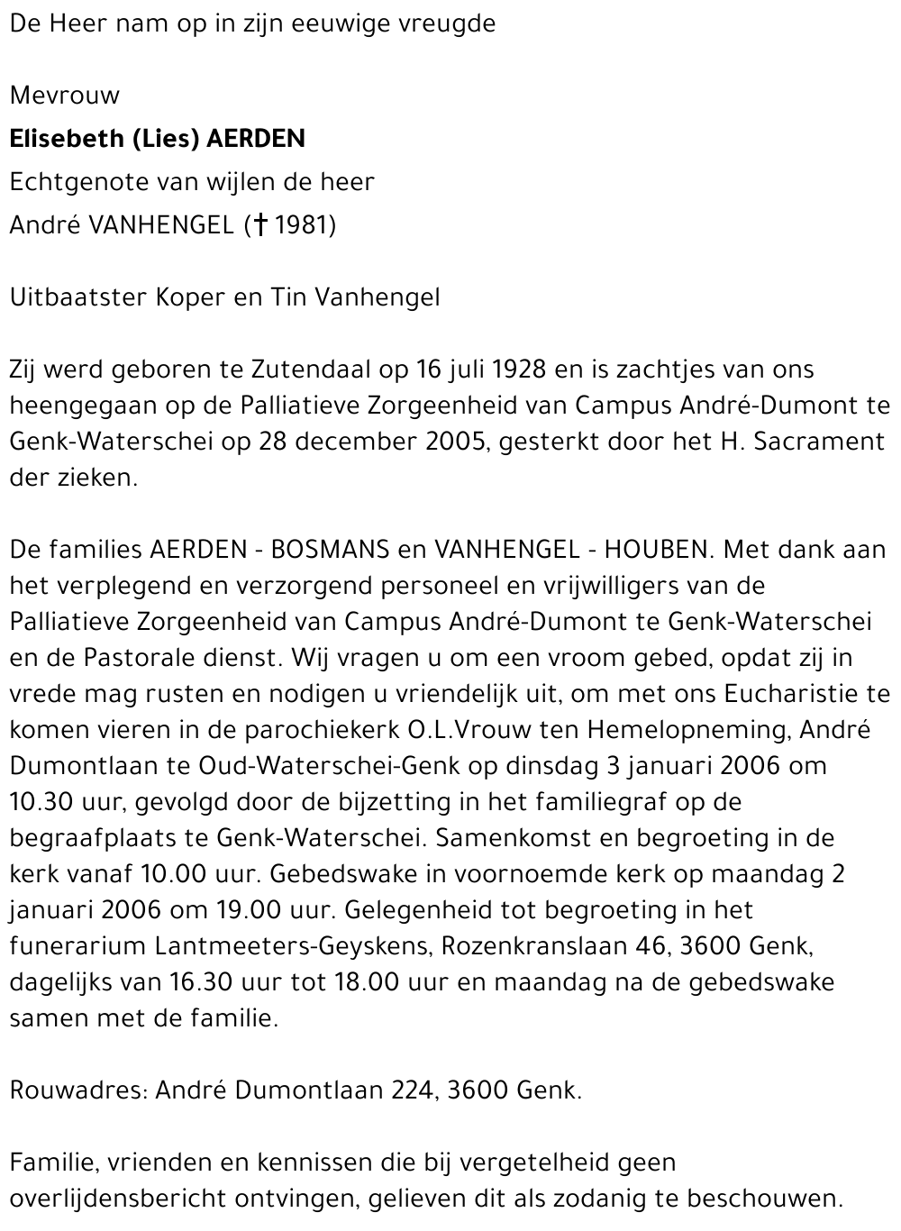 Elisabeth (Lies) AERDEN