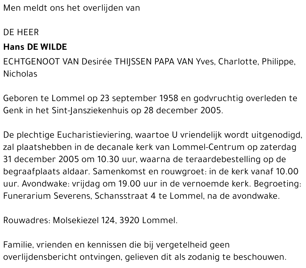 Hans de Wilde